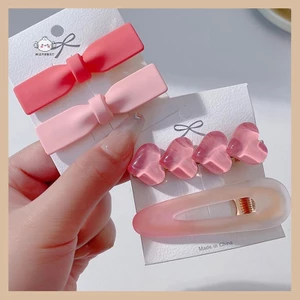 Maybest Ngọt Ngào Đáng Yêu Màu Hồng Dopamine Dành Cho Nữ Kẹp Tóc Kim Loại Bé Gái Phụ Kiện Tóc Nổ Kẹp Tóc Gãy Kẹp Bên {VN}