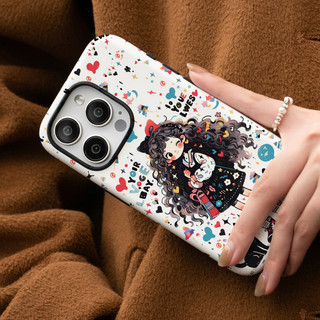 Ốp điện thoại 2 trong 1 Graffiti Girl tương thích với iPhone 15 Pro Max, Apple 16 14 Plus 11 / 12 / 13 Pro Max, vỏ bảo vệ chống sốc mới