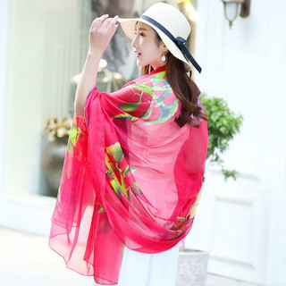 Khăn choàng lụa chiffon dài in hình, chống nắng mùa xuân hè, dùng làm khăn tắm biển hoặc choàng cổ mẹ Hàn Quốc 4.11 SMGD