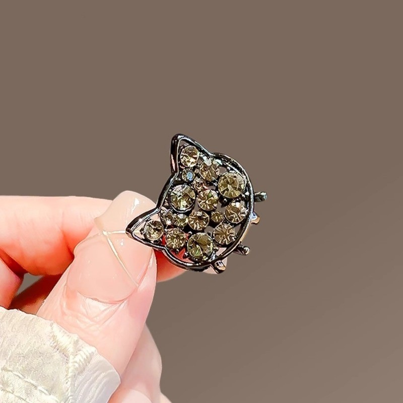MAUROPOLI Kẹp Tóc Mèo Kim Cương Giả Dễ Thương Nhật Bản Nữ Kích Thước Nhỏ Lấy Cô Gái Nổ Bên Trước Gãy