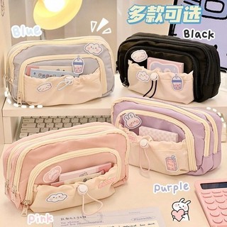 [3847 Đánh giá tích cực] Hộp bút cho bé gái, hộp văn phòng phẩm đơn giản cho học sinh trung học, có dây rút, dung tích lớn, thẩm mỹ cao, phong cách mới