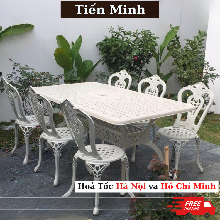 Bộ bàn ghế sân vườn ngoài trời HCN Bộ bàn ghế ban công ngoài trời nhôm đúc Bàn ghế ngoài trời - BO26