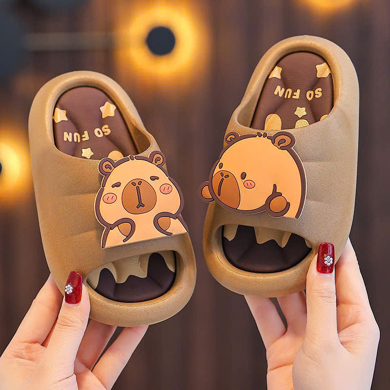 dép đi trong nhà đế mềm chống trượt thời trang mùa hè cho bé gái bé trai PVC êm chân capybara đi biển đi mưa DL169
