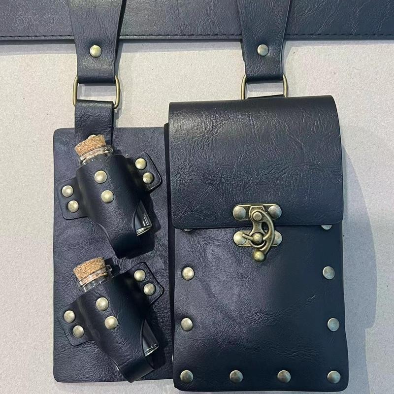 Túi đeo thắt lưng thời trung cổ Jfory Dây da PU eo Steampunk cho