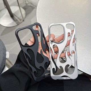 Ốp Điện Thoại Họa Tiết Ngọn Lửa 3D Mới Cho iPhone 16 15 13 12 11 14 ProMax 14 15 16 Plus Thời Trang Rỗng Mỏng Chống Sốc Bảo Vệ Mềm
