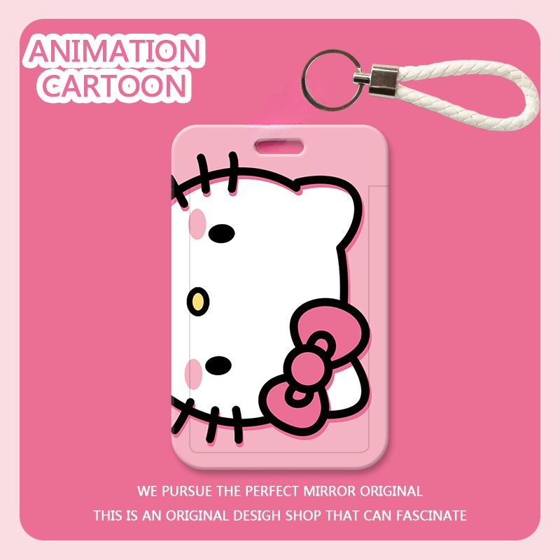 Hộp đựng thẻ hoạt hình Hello Kitty cho học sinh, bảo vệ thẻ ID, ngân hàng, tín dụng