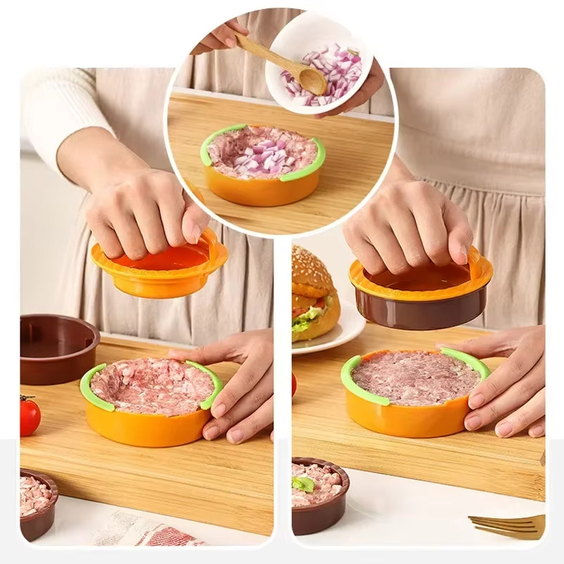 2 Khuôn Thịt Burger 3 Trong 1 Thịt Chống Dính Hamburger Khuôn Báo Chí Tiện Ích Nhà Bếp Làm Patty Cho Nhồi Bông Thanh Trượt BBQ Nướng Dụng Cụ Nhà Bếp