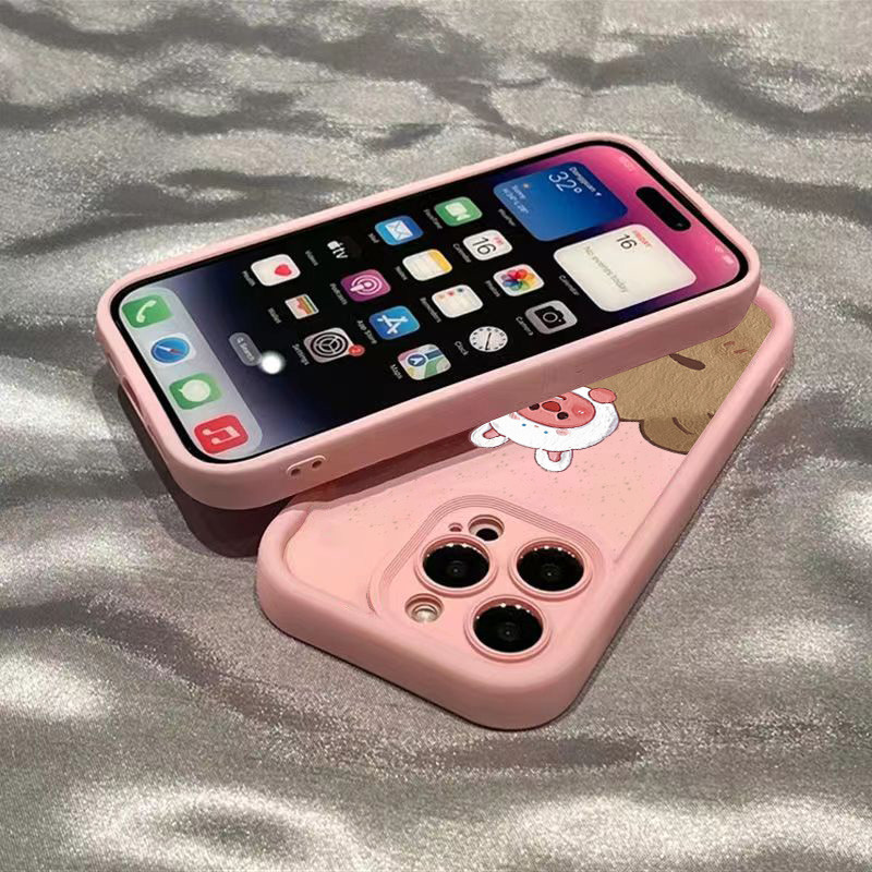 Ốp Cho iPhone 16 11 12 13 14 15 Pro Max Cho iPhone XR X XS Max 7 8 Plus SE2020 2022 Họa Tiết Vui Nhộn Dễ Thương Thỏ Capybara Vỏ Chống Sốc