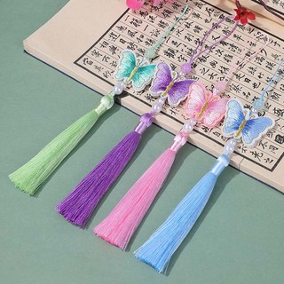 Lụa vàng thêu bướm tua rua phong cách Trung Quốc dệt Tay Tua Rua Hán phục phụ kiện trang phục bán buôn