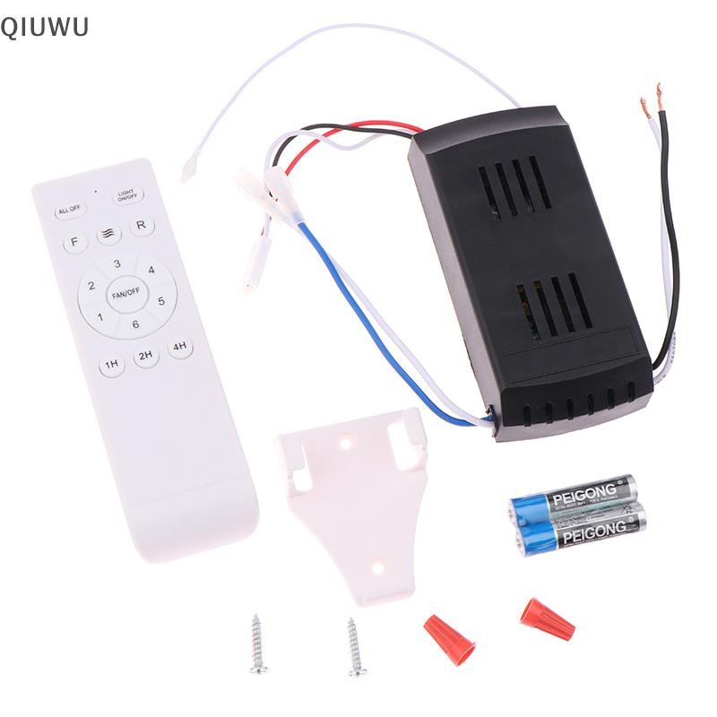 Bộ điều khiển từ xa quạt trần đa năng QIUWU Bộ điều khiển từ xa 6 tốc độ thay thế cho đèn quạt trần gia đình.