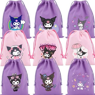 Túi dây rút Kuromi túi lưu trữ hoạt hình túi quà tặng túi vải sang trọng