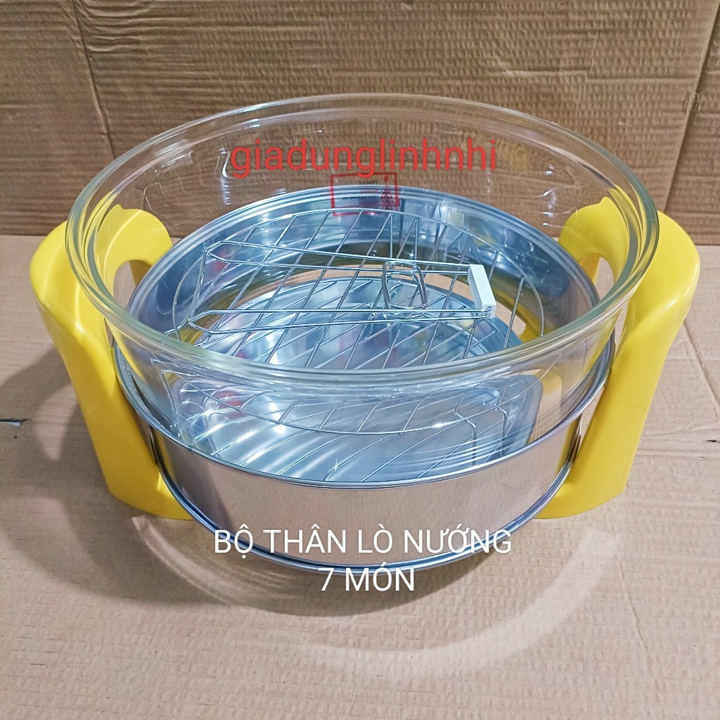 Thân Lò Nướng Thủy Tinh Cao Cấp Dung Tích 12 lít dùng được cho tất cả các lò nướng tròn