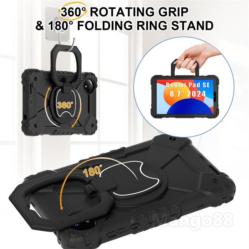 Ốp Lưng Cho Xiaomi Redmi Pad SE 8.7inch 2024 4G Bàn Trẻ Em Dây An Toàn Trẻ Em Vỏ Chống Sốc Phụ Kiện An Toàn Cầm Tay Bảo Vệ