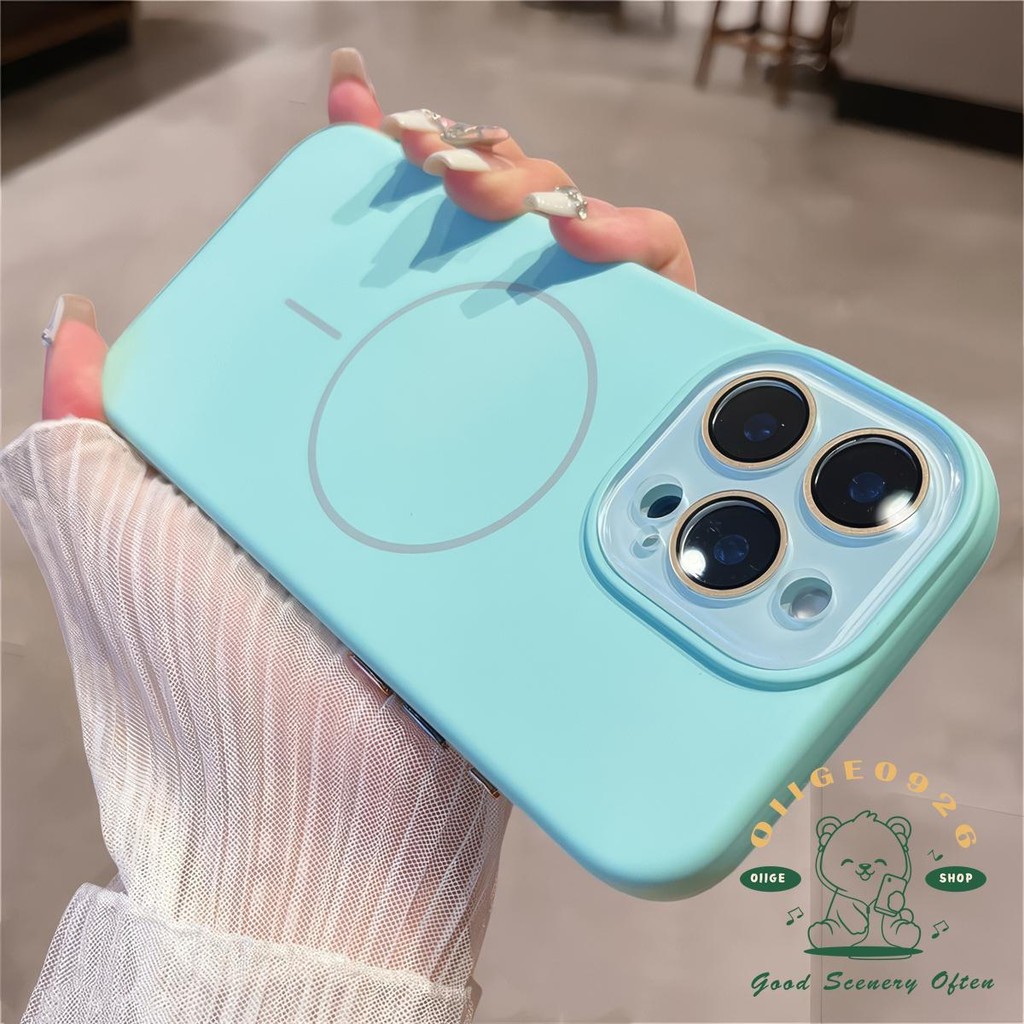 【 Ốp lưng iphone16 】 Vỏ điện thoại dạng lỏng cảm giác da từ tính iphone16 Pro Max 15 14 13 12 11 cho vỏ iPhone Vỏ mềm silicon TPU chống sốc