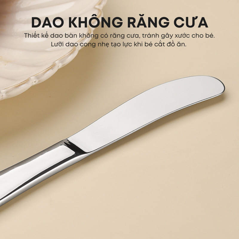 Bộ Dao Thìa Nĩa Trẻ Em Inox Cao Cấp KOOBEE Không Gỉ, Sáng Bóng – An Toàn Cho Bé Từ 2 Tuổi |194