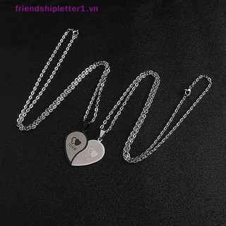 {Fh Fashion} Cặp đôi Trang sức Vòng cổ trái tim Vòng cổ cặp đôi Vòng cổ mặt dây chuyền tình yêu khắc bằng thép không gỉ Vòng cổ Ngày của Valene.