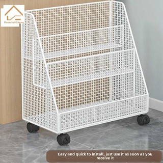 Kệ lưới nhiều tầng có bánh xe, hiện đại, dùng cho phòng trẻ em/phòng khách, màu trắng