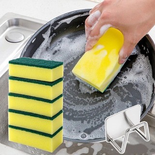 3 / 5 Miếng Bọt Biển Vệ Sinh Nồi Đĩa Hai Mặt - Miếng Bọt Biển Đa Năng - Dụng Cụ Vệ Sinh Nhà Bếp - Chảo Bếp - Có Thể Tái Sử Dụng, Dày