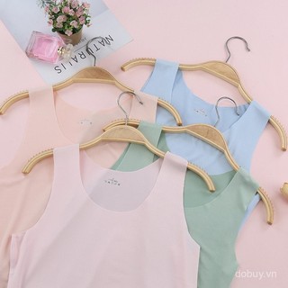 Áo ba lỗ liền mạch lụa lạnh nữ mỏng áo lót cổ tròn Lụa Sữa mùa hè của phụ nữ