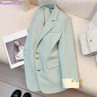 Plumhouse Phù Hợp Với Áo Khoác Công Sở Nữ Thanh Lịch Chắp Vá Một ngực Nữ Blazer VN