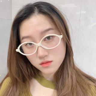 Kính hình bầu dục cổ điển Retro Khung tròn Phụ kiện thời trang Unisex, Khung nhựa nhẹ có ống kính trong suốt, Kính mắt tối giản cho nam / nữ