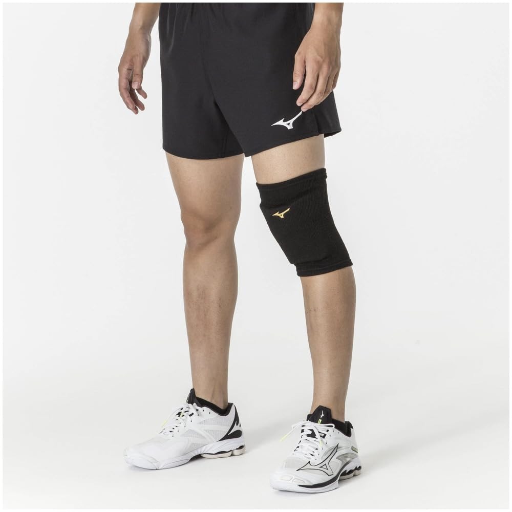 MIZUNO Volleyball Knee Supporter (Padded, Unisex) V2MYA001 - Black/Gold & White/Black Options Available, Single Unit ㅤDirect From Japan