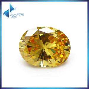 5A Vàng Hình Bầu Dục Cắt CZ Đá 15 / 30 Chiếc 3x5mm ~ 10x12mm Cubic Zirconia Rời Cho Trang Sức DIY