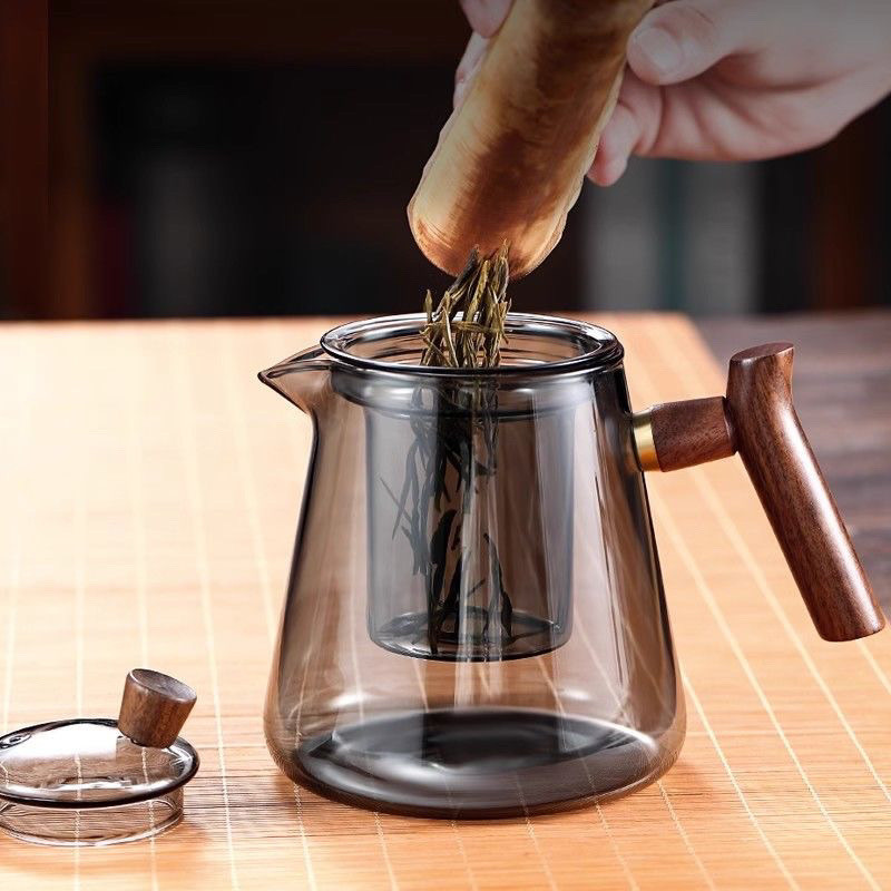 Ấm pha trà thủy tinh 650ml chịu nhiệt, dùng cho bếp điện, tách nước trà, dùng văn phòng gia đình