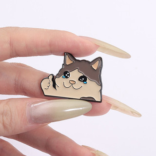 Nước Mắt Dễ Thương Meow Men Trâm Cá Tính Sáng Tạo Động Vật Huy Hiệu Hoạt Hình Kim Loại Pin Ba Lô Quần Áo Phụ Kiện Quà Tặng Cho Bạn Bè