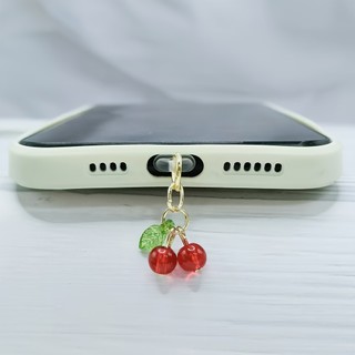 1 Mặt dây chuyền anh đào trong suốt Lỗ điện thoại di động Phích cắm chống bụi