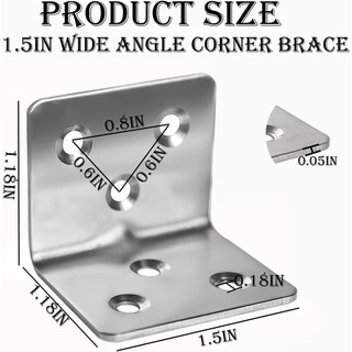 6 Giá đỡ góc bằng thép không gỉ Nẹp góc nhỏ để gia nhập nội thất Giá đỡ góc hình chữ L hạng nặng 90 độ Giá đỡ góc phải cho nội thất tủ gỗ ổn định an toàn chắc chắn phù hợp dùng cho gia đình căn hộ văn phòng và không gian nhỏ