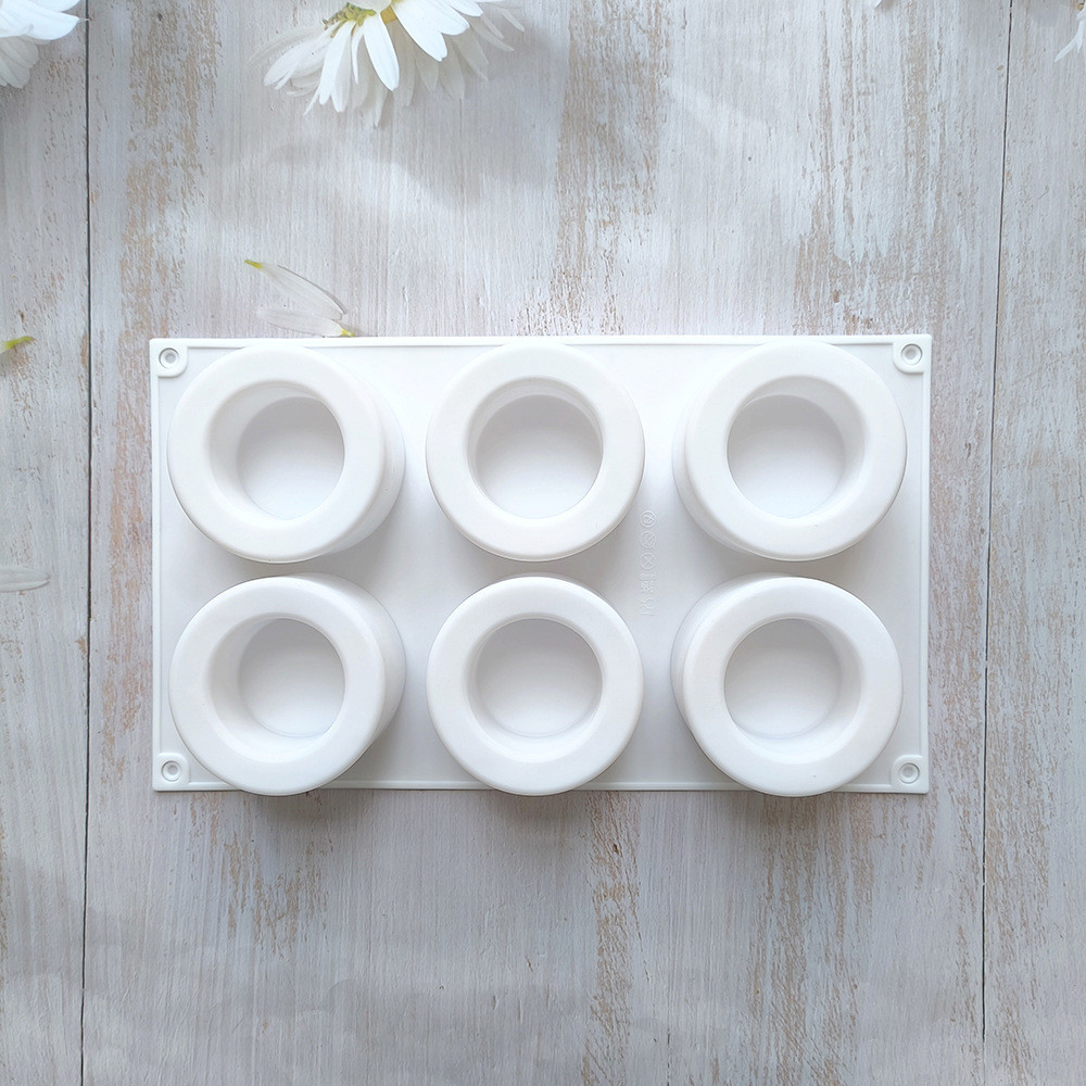 6 Khoang lõm-Convex Cup Sandwich Bánh Mousse Khuôn Silicon Rỗng Muffin Cup Silicon Pudding Khuôn Socola DIY Dụng Cụ Nướng Bánh