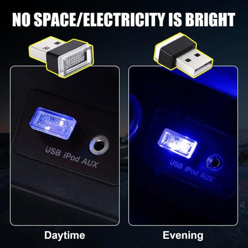 XOITU USB Bên Trong Đèn LED Ô Tô Tự Động Nội Thất Không Khí Đèn Trang Trí Đèn Chiếu Sáng PC Tự Động Nhiều Màu Sắc Ánh Sáng Nội Thất Ô Tô VN