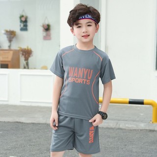Set bộ quần áo thể thao bé trai 18-45kg mẫu WANYU.Bộ đồ thể thao bé trai.Bộ cộc tay bé trai. HA17