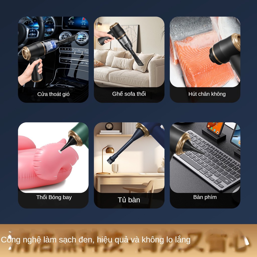 Máy Hút Bụi Chuyên Dụng Ô Tô Sạc Không Dây Xe Hộ Gia Đình Hút Cao Mạnh Mẽ Không Chổi Than Cầm Tay Bơm Hơi Xuyên Biên Giới