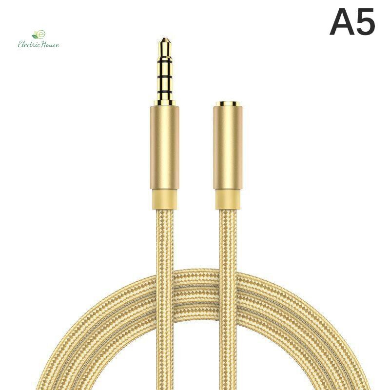 [Nhà Điện] Cáp Nối Dài Tai Nghe Nylon Hợp Kim Nhôm Cấp Cáp Âm Thanh Loa 3.5 Mm Cáp Nối Dài Kết Nối Nam Đến Nữ mới