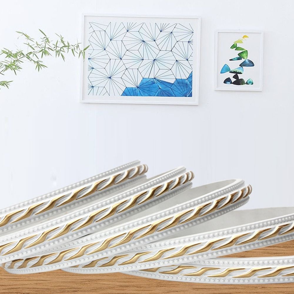 SAIA PVC Tự Dính Đường Viền, 12mm * 6mm Giả Nổi Cạnh Trang Trí, Tự Dính Giả Thạch Cao Mềm Đường 1M Khung Ảnh Viền Trần