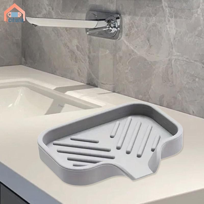 Hộp đựng bát đĩa xà phòng Dụng cụ sắp xếp nhà bếp cho xà phòng bát đĩa / miếng bọt biển / bàn chải Khay bồn rửa nhà bếp cho mặt bàn Vòi sen quầy phòng tắm