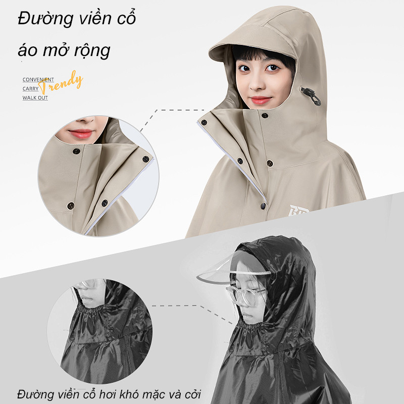 Áo mưa xe máy，Không thấm nước và thoáng khí，Siêu bền nhẹ gọn，Thiết Kế Bít Kín Toàn Thân