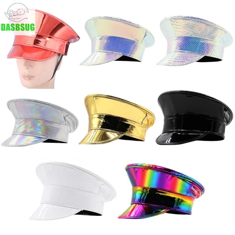 Dasbsug Lấp Lánh Mũ Đội Trưởng Thời Trang Bằng Sáng ChếLeather Đảng Nón Người Lớn Carnival Mũ Lễ Hội Âm Nhạc Sân Khấu Nón Câu Lạc Bộ Đêm H