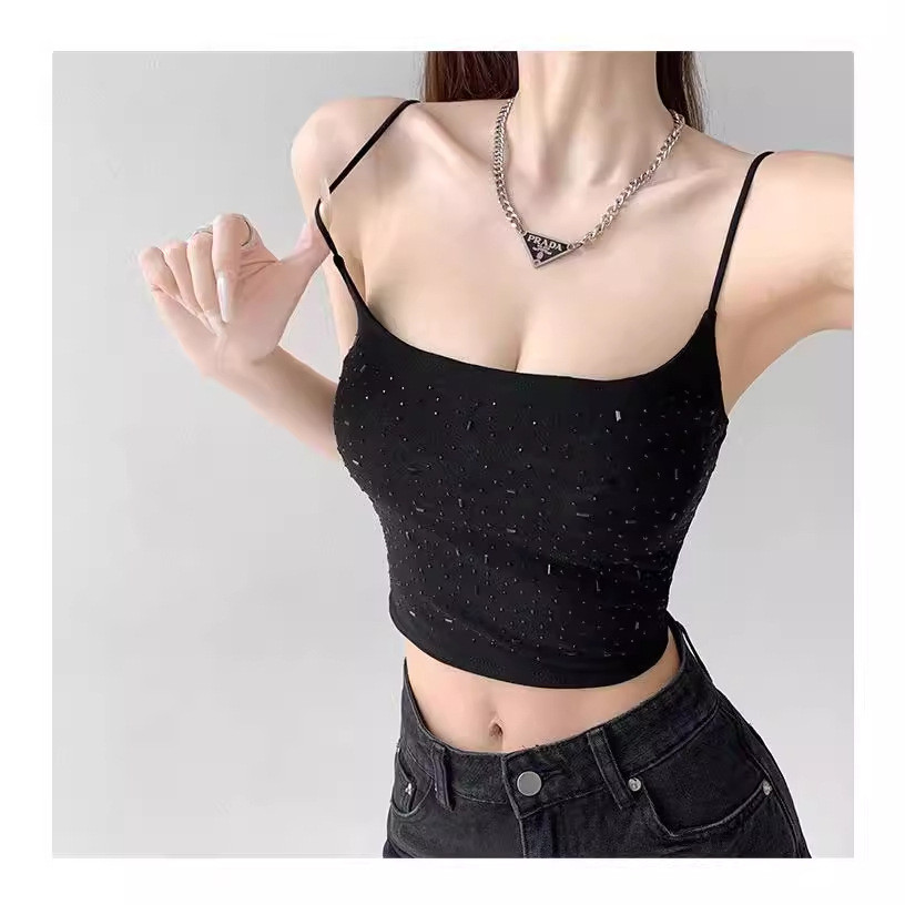 Hot Girl Hot Diamond với Ngực Pad Gợi Cảm Camole Nữ Mùa Hè