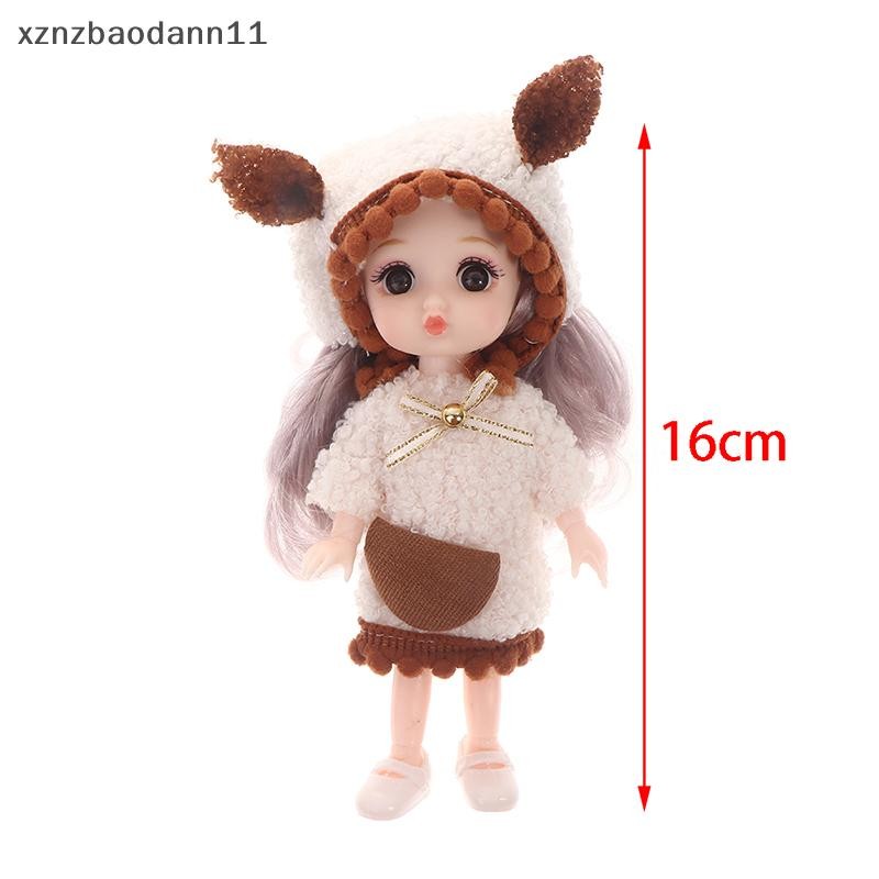 [XZNZMM] Búp bê khớp di động 16cm Búp bê DIY có quần áo mặc cho bé gái LMWU