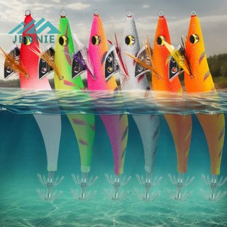 Mồi tôm bằng gỗ câu cá 3.0 # 12cm Mồi câu mực phát sáng để câu cá ban đêm [jennie1.vn]