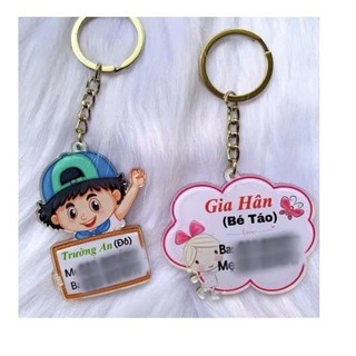 Móc khoá thương hiệu, in bảng tên treo balo cho bé ngộ nghĩnh dể thương AC.GIFT