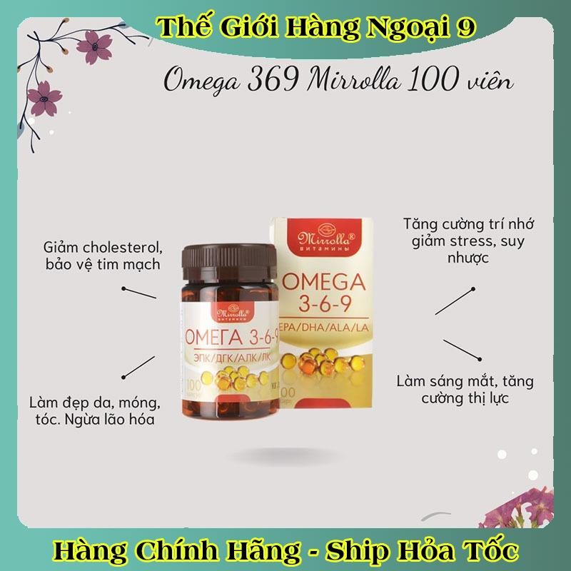 [Chính hãng Đủ Bill] Viên uống Omega 369 Mirrolla của Nga hộp 100 viên