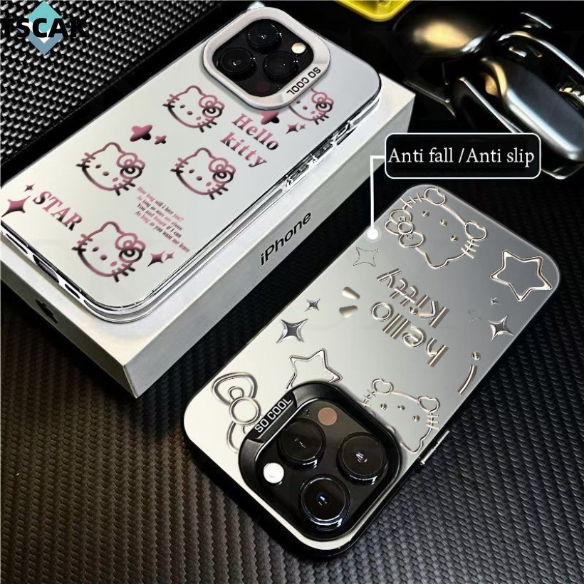 Ốp điện thoại họa tiết dễ thương Cat Girl cho OPPO A3S A5 AX5 A5S AX5S A7 A12 A12E A5 A9 A31 A15 A15S A16 A16S A17 A17K F9frosted màu bạc bảo vệ