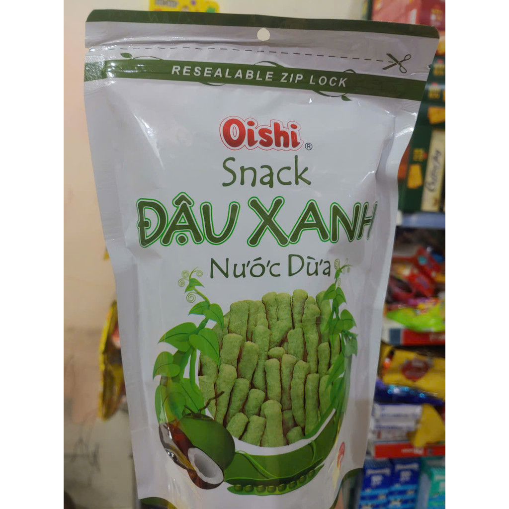 Snack Đậu Xanh Nước Dừa Oishi Túi Zip 70g | Shopee Việt Nam