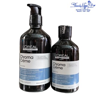 Gội xanh dương khử Cam Cực Mạnh Giúp Màu Luôn Tươi Sáng L'oreal Chroma Crème Blue Dyes Shampoo 500ml [ TN ]
