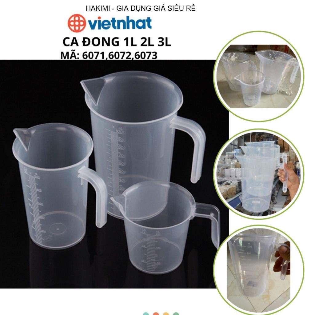 (Xả Lỗ) Ca đong định mức 1L 2L 3L Chính Hãng VIỆT NHẬT (Mã 6071,6072,6073) AMIZIN