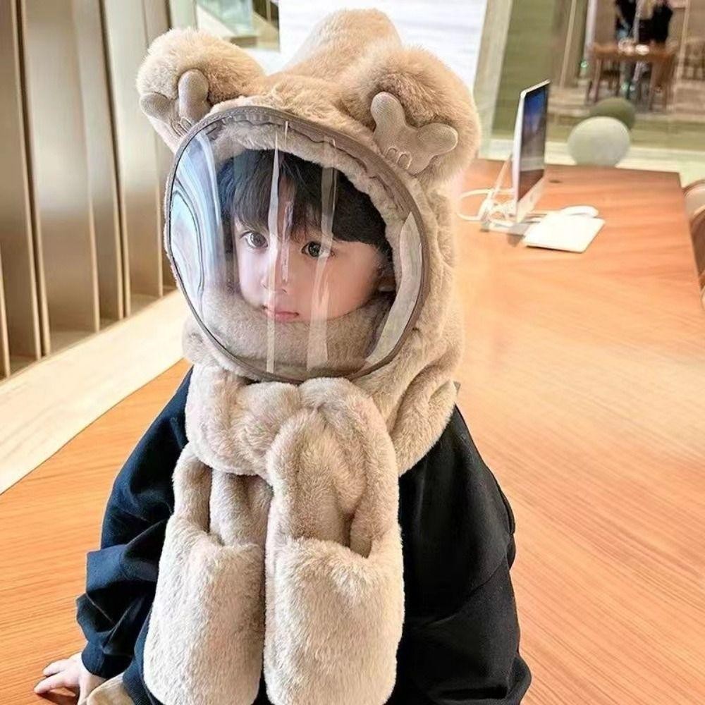 Mũ kèm kính 3 in 1 giữ ấm tai chất len dày dặn chống gió